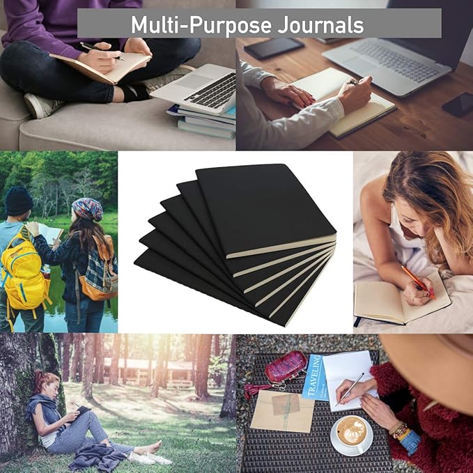 Simply Genius A5 Notebooks for Work, Travel, Business, School & More - College Ruled Notebook - Softcover Journals for Women & Men - Lined Note Books with 92 pages, 5.5" x 8.3" (Black, 30 pack)