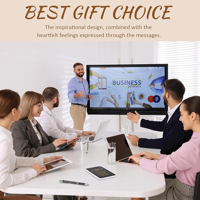 Fulmoon 80 Pcs Employee Appreciation Gifts Set Include Notepad Pen Thank You Keychain Organza Bag, Going Away Retirement Birthday Christmas Team Gift for Member Coworker Staff(Black)