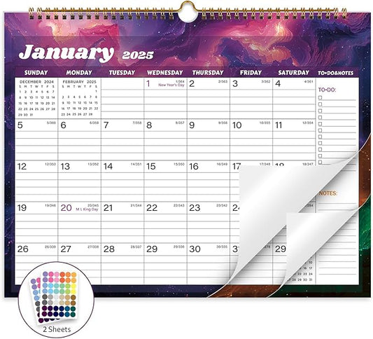 2025 Calendar 12 Month Wall Calendar 2025, Jan to Dec 2025 Calendar with Julian Dates, 14.8" X 11.5" (2025 Wall Calendar Star Dust)