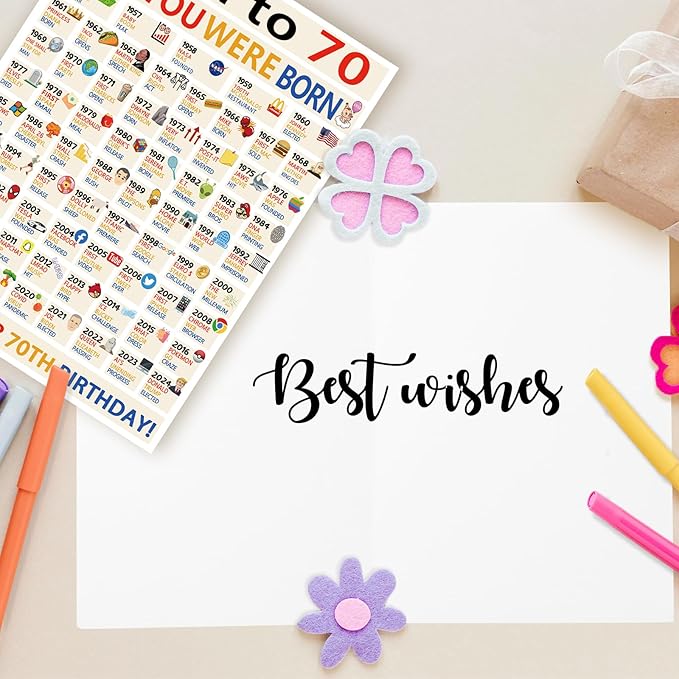 OJsensai Happy 70th Birthday Gifts for Women Ladies, Jumbo 70 Years Old Birthday Card for Men Male, Funny Seventy Bday Gifts Decorations for Grandpa Grandma