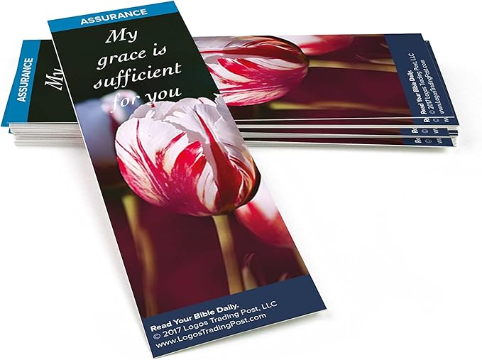 Christian Bookmark with Bible Verse, Pack of 25, Assurance Themed, My Grace is Sufficient for You, 2 Corinthians 12:9