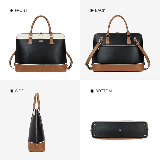 Telena Laptop Tote Bag for Women, 15.6 Inch Shoulder Tote Bag Leather Briefcase for Women, Large Capacity Handbag Bags