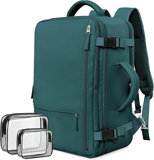 Backpack for Traveling Women Men, Flight-approved Carry-on Travel Backpack Bag, Personal Item Backpack Luggage on Airplanes, Travel Essentials, Peacock Blue