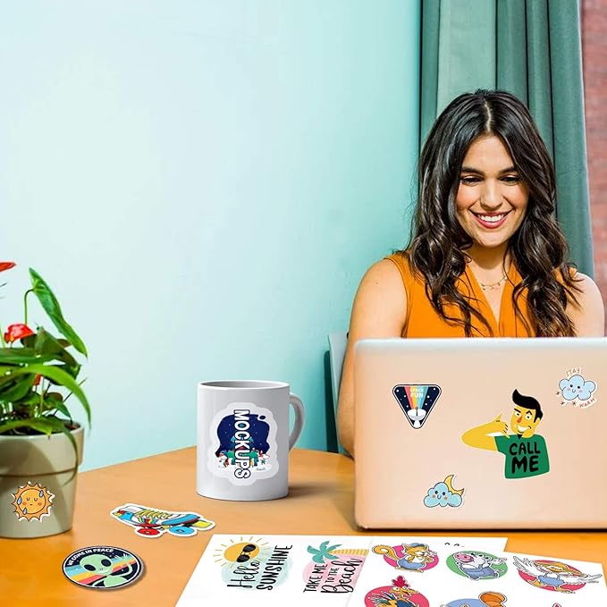 Koala Printable Vinyl Sticker Paper for Inkjet Printer - 100 Sheets Sticker Printer Paper Matte White, Waterproof Sticker Paper 8.5x11 Inch, Work with Cutting Machine