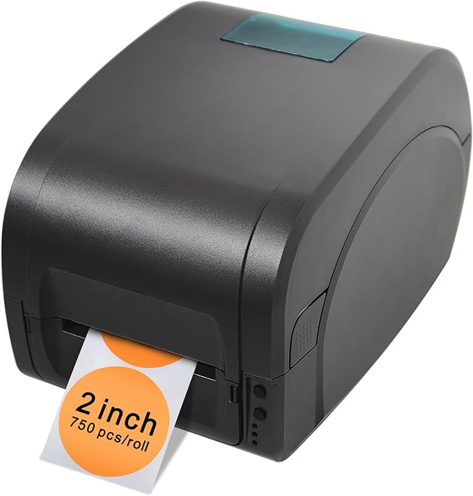 Hybsk 2 inch Circle Color Direct Thermal Stickers Shipping Labels for Barcodes,Name Tag,DIY Logo Design,QR Code,Inventory– Compatible with Zebra,Rollo,Munbyn,and More-750 pcs (2 inch,Orange)