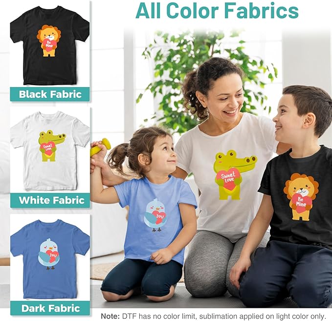 KASYU DTF Transfer Film, 50 Sheets 13"*19" DTF Paper with Smart Print Pad for All Sublimation DTF Printers,DTF Films for Sublimation Hack and All Color Fabric