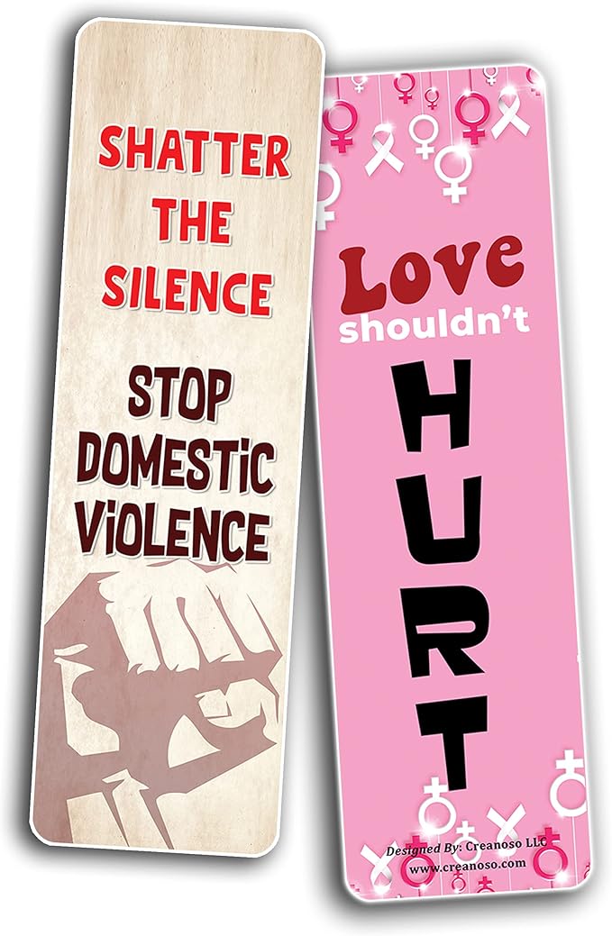 Domestic Violence Bookmarks Cards Bookmarks (30-Pack) – Daily Inspirational Card Set – Interesting Book Page Clippers – Great Gifts for Adults and Book Readers