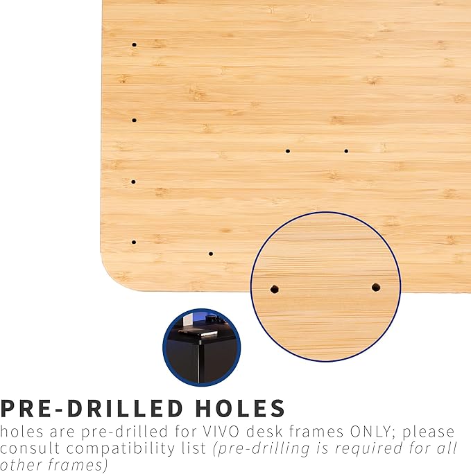 VIVO Universal 71 x 30 inch Solid One-Piece Table Top for Standard and Sit to Stand Height Adjustable Home and Office Desk Frames, Bamboo, DESK-TOP71O