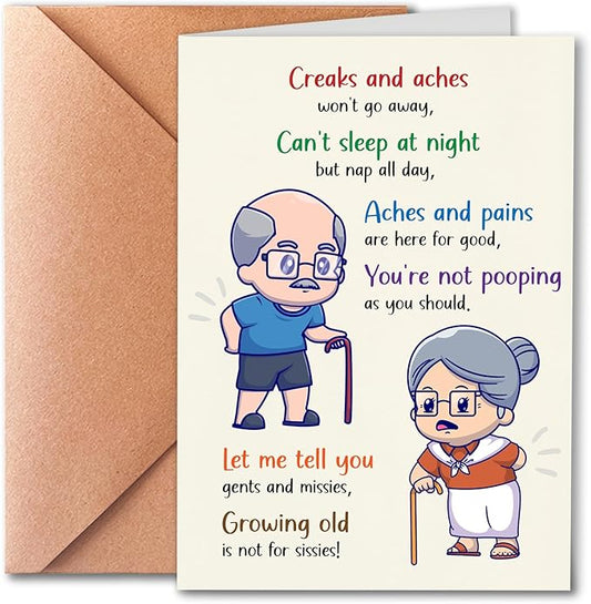 Funny Happy Birthday Card, Humorous Birthday Card, Funny Birthday Card For Him, 50th 60th 70th 80th 90th Birthday Card, Birthday Card Suitable For Grandpa and Grandma