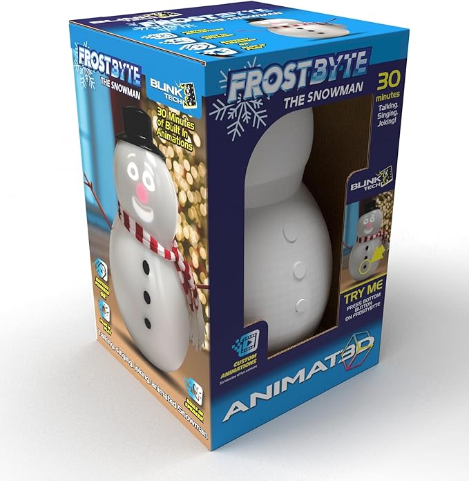 FrostByte (Mr. Chill) Talking Animated Blink Snowman with Built in Projector & Speaker Plug'n Play