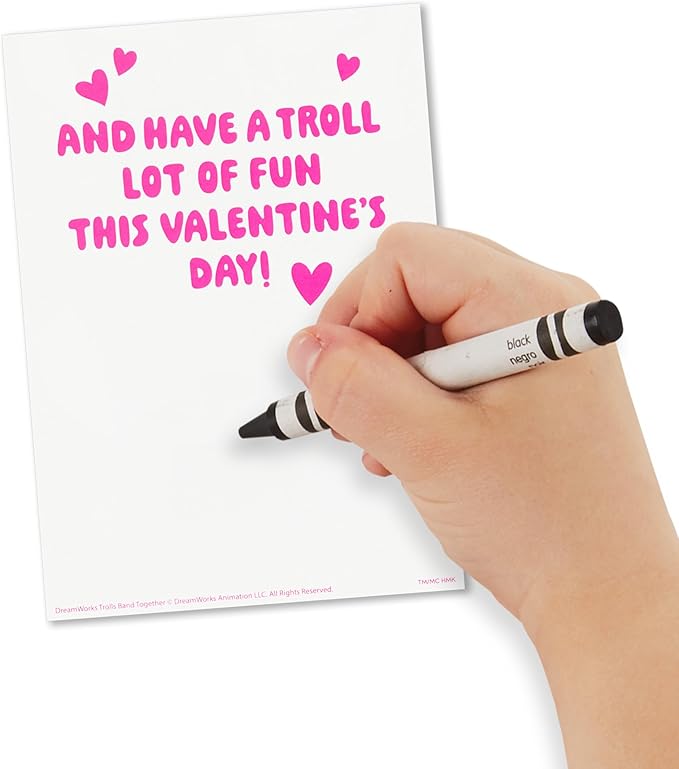 Hallmark Trolls Valentine's Day Cards Assortment for Kids (24 Valentine Cards, 24 Sticker Sheets and Envelopes)