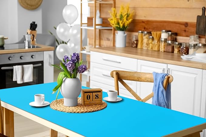 Boutilon Leather Desk Pad 47"x 24" Non-Slip Mouse Pad,Business Desk Pad,Extended Table Protector for Keyboard and Mouse,Desk Writing Pad for Office Home Working Decor (XXXL-Blue)