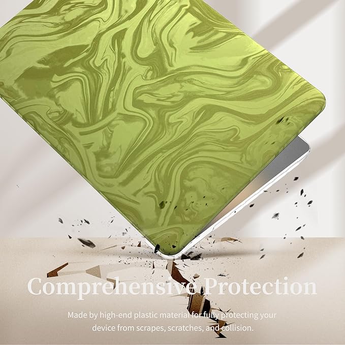 Velvet Green Ripple Design for MacBook Pro 13 inch Case A2338 A2289 A2251 A2159 A1989 A1708 A1706 (2024-2016)
