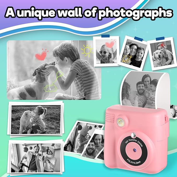 Printer Paper,6 Rolls for Kids Instant Print Camera,HD Printing Thermal Print Paper (6 Rolls)