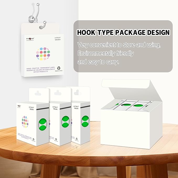 PARLAIM 0.75 inch Diameter Colored Dot Stickers 4 Rolls Pack 4000pcs Green Round Label Color Coding Marking Stickers Permanent Adhesive for Garage Sale