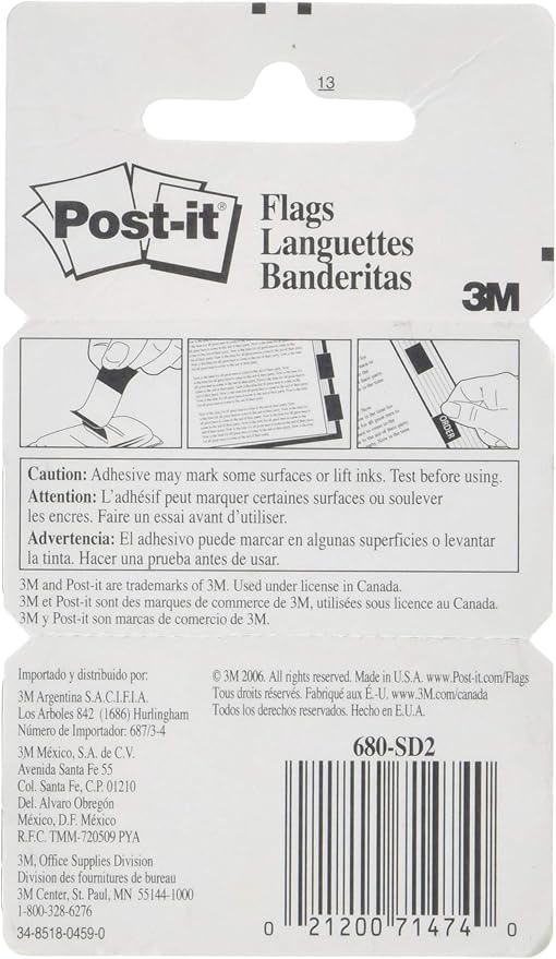 Post-it 680SD2 Sign and Date Message Flag, 1" x1-3/4, 100/PK, Green