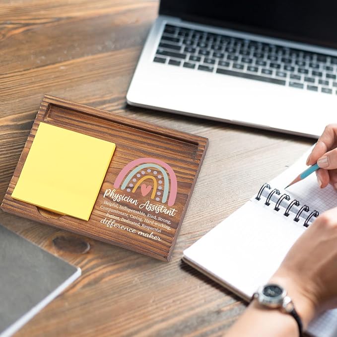 Physician Assistant Gifts Sticky Note Holder, Thank You Appreciation Gifts for Physician Assistant Associate, Medical Student Grad Gifts for PA, Clinic Hospital Self-Stick Note Pad Holders TZP54