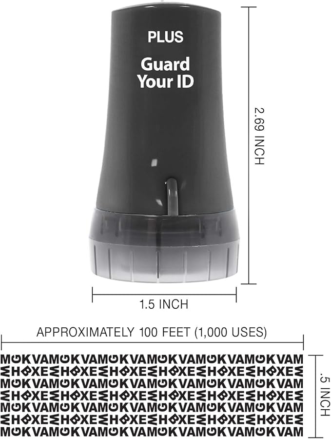Guard Your ID Advanced Security Roller 2.0 for Identity Theft Prevention Stamping Black