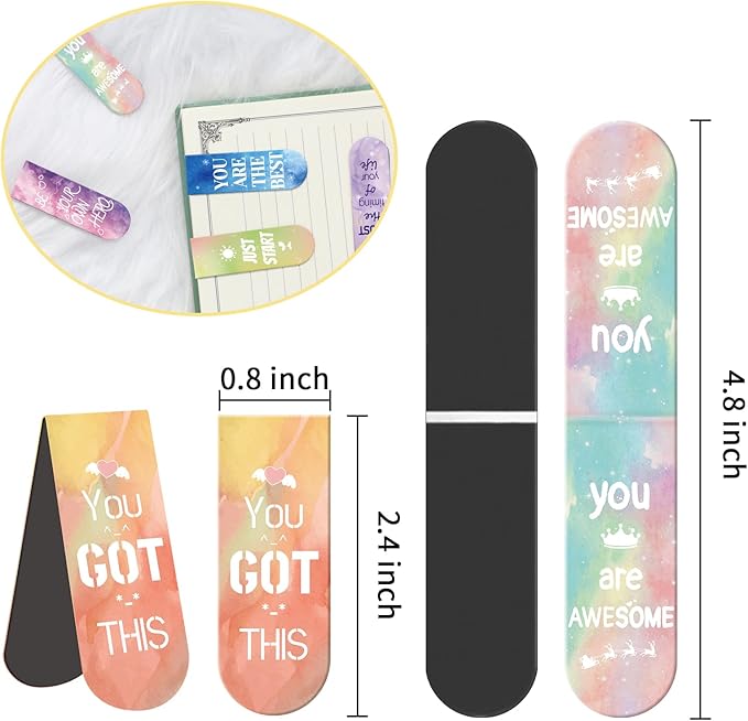 Magnetic Bookmarks, Kaluofan 30PCS Inspirational Bookmarks, Bookmarks for Women, Bookmarks for Kids, Double Sided Magnet Book Markers Page Clip for Students Teachers Reading Supplies
