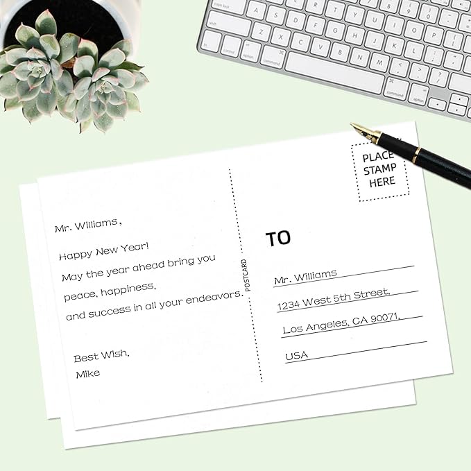 50 Pack Blank Postcard for Mailing, 4x6 Thick 14pt Mailable Post Cards Set for DIY Greeting Cards Thank You Card and More (White)