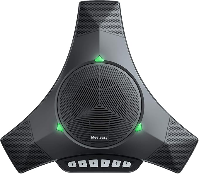 MVOICE8010EX-B Conference Speaker Microphone, 360° &16ft Voice Pickup Range/Noise Reduction/Echo Cancellation/USB Bluetooth Speakerphone w/2 Expandable Mic for 12 People Big Meeting Room