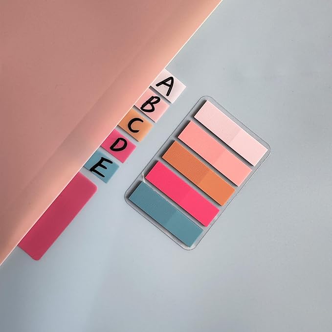 ELII 300 PCS Tabs 2 Inch Sticky Index Tabs,Writable and Repositionable Book Tabs File Tabs Self Adhesive,Page Markers for Pages Notebooks