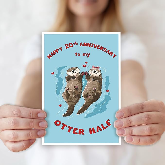 Happy 20th Anniversary Card, Funny 20 Years Anniversary Best Idea Gifts for Him Her, 20th Anniversary Card for Couple Husband Wife Dad Mom