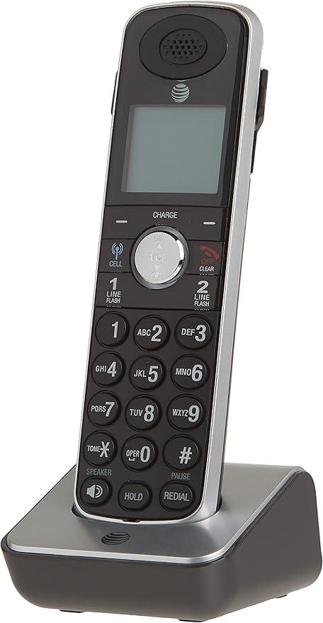 AT&T TL86009 Accessory Cordless Handset, Black/Silver | Requires an AT&T TL86109 Expandable Phone System to Operate