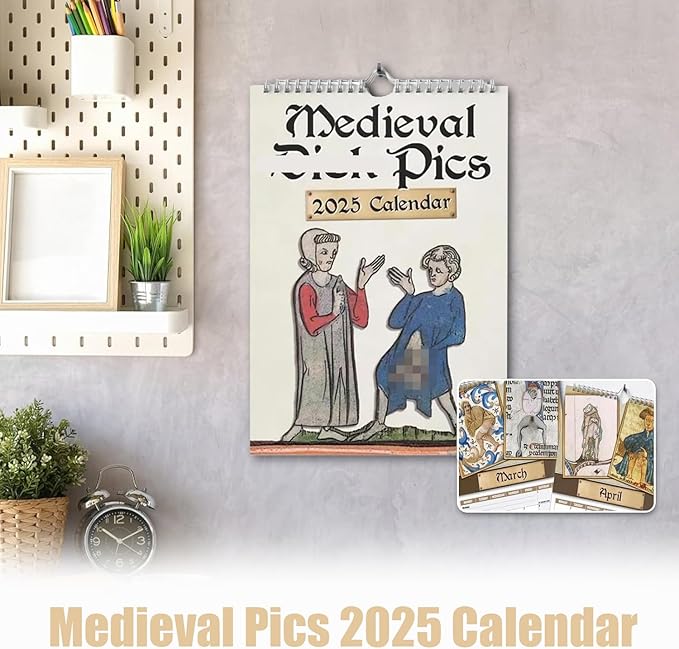 Medieval Pics 2025 Calendar, Medieval Pics Calendar, Funny Medieval Pics Calendar With Illustrations, Prank Medieval Wall Calendar, For History Enthusiasts Gift