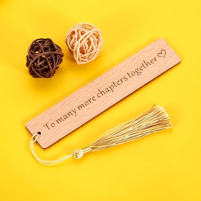 Wedding Wooden Bookmark Gifts for Women Men 5th Anniversary Valentines Day Bookmark Gifts for Him Her Wife Husband Birthday Gifts for Best Friend Bride Groom Women Book Marks for Booklover