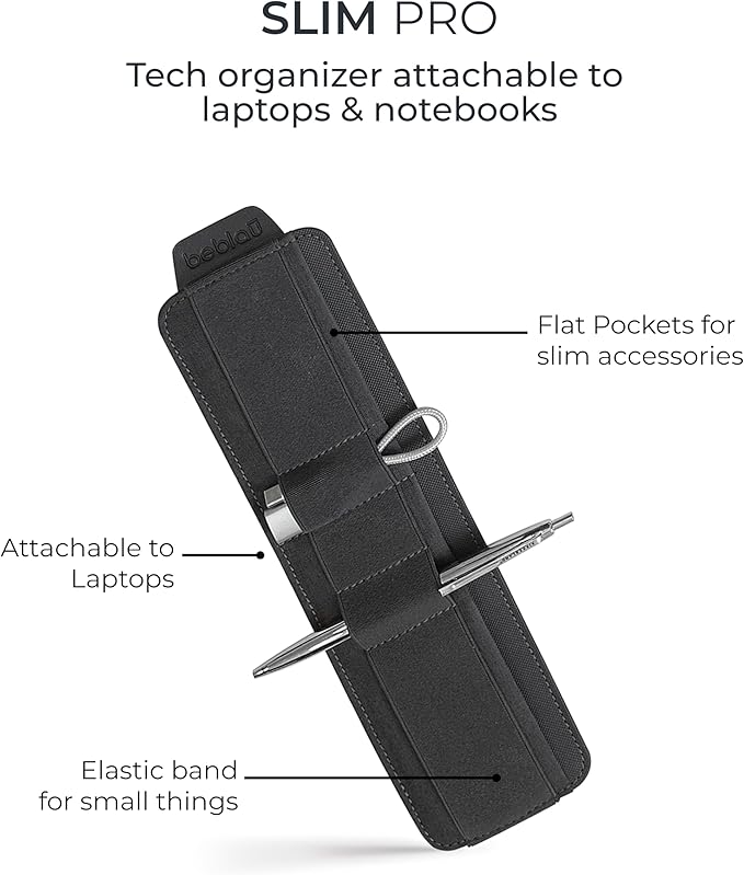Beblau Slim PRO Portable Tech Organizer – Attachable Laptop & Notebook Accessory | Fits 13"-17" | Backpack & Desk Organizer | Office, Home, & School | Work-from-Home | Christmas Gift