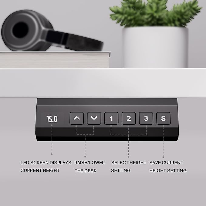 Dual Motor Electric Standing Desk Frame, Height Adjustable Table Legs for Max 90″ x 44″ Desktop with 265 lbs Capacity, Ergonomic Sit Stand Up Desk Base for Home Office, White Frame Only