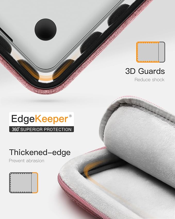 Inateck 360° Protection Laptop Bag with Accessory Bag, Compatible with 13-inch MacBook Air/Pro M3 M2 M1 2016-2024, Red