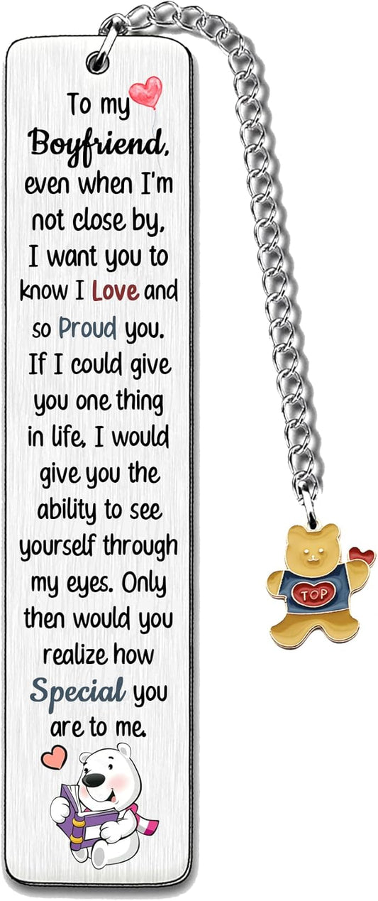 Boyfriend Bookmarks Birthday Gift Man Christmas Encourage Bookmark Valentines Day Distance I Love You Present Appreciate Engagement Teens Love Reminder Keepsakes Sweet I Love Proud of You for Him