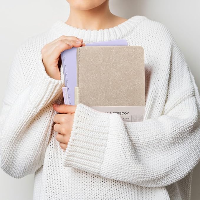 Hardcover Executive Notebooks, 160 Pages Line Ruled Classic Notebook Journal, Leather Notebooks with Pen for Bussiness College Writing Grey