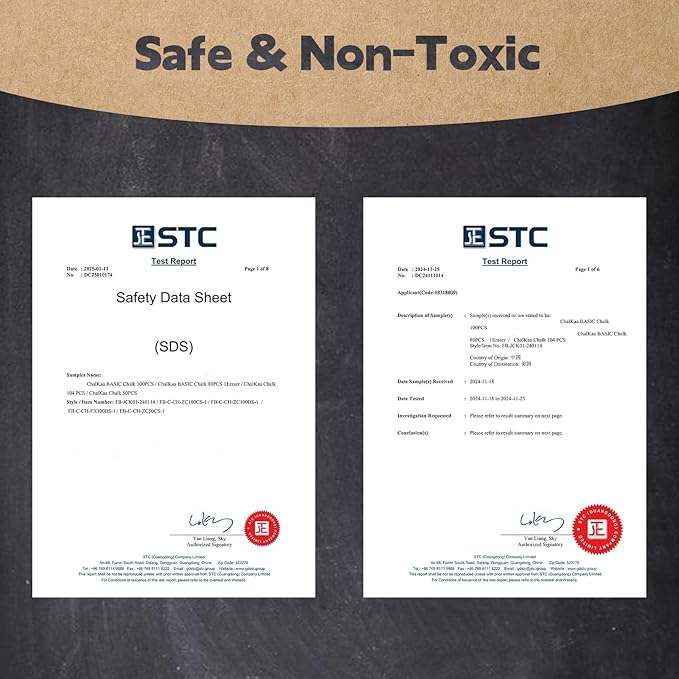 White Chalk 100PCS, Chalkboard Chalks for Classroom, Office and Home Use, Non-Toxic Bulk for Teachers and Kids, School Supplies Blackboard