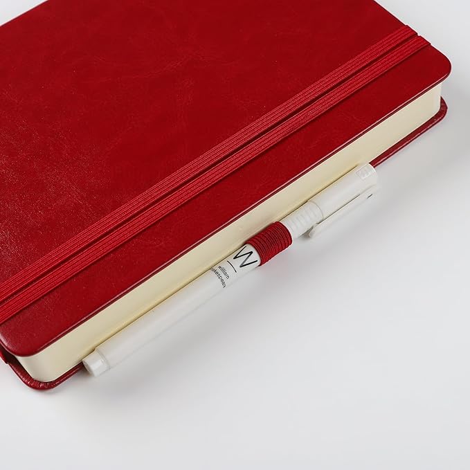 Journal Notebook Journal for Men/Women Journals for Writing A5 180Sheets 360Pages College Ruled Notebook 100gsm Lined Paper Leather Hardcover Journal 5.9'' X 8.4'' (Red)