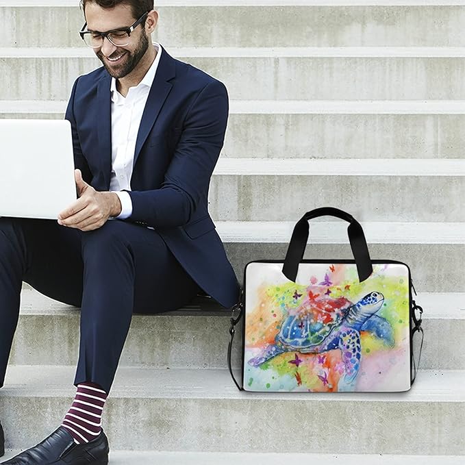 Sea Turtle Laptop Messenger Bag Case Sleeve Briefcase for Men Women