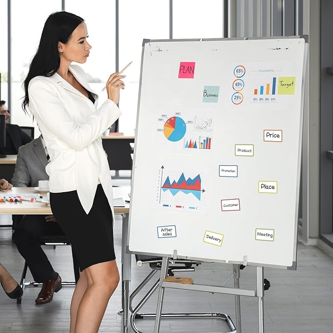 Dry Erase Magnetic Label 5x3 Inch Colored Border, 40 Pack, Reusable Magnetic Dry Erase Labels, Magnet Labels for Whiteboards