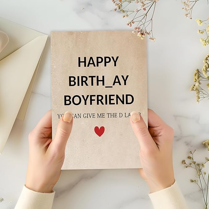 Funny Birthday Card for Boyfriend from Girlfriend, Rude Birthday Gifts for Boyfriend, Humor Boyfriend Birthday Card, Romantic Boyfriend Bday Decorations Ideas