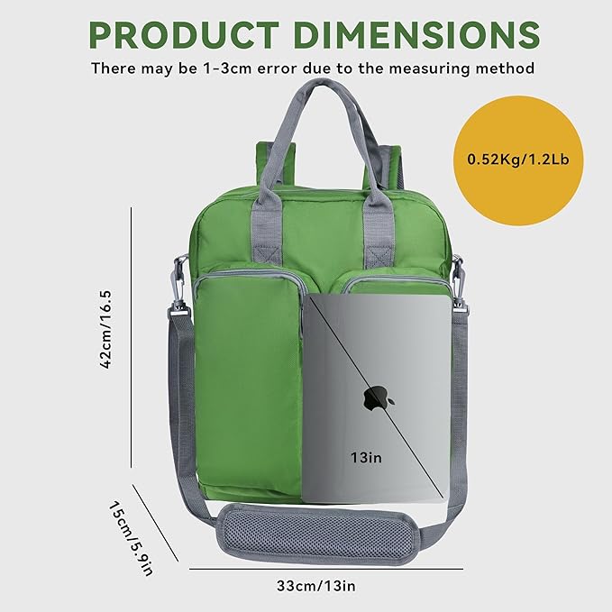 Zavothy Large Tote Bag for Women with Laptop Compartment Teacher Backpack for Women College Backpack for Men Business Work Computer Backpack fits 17 Inch Green