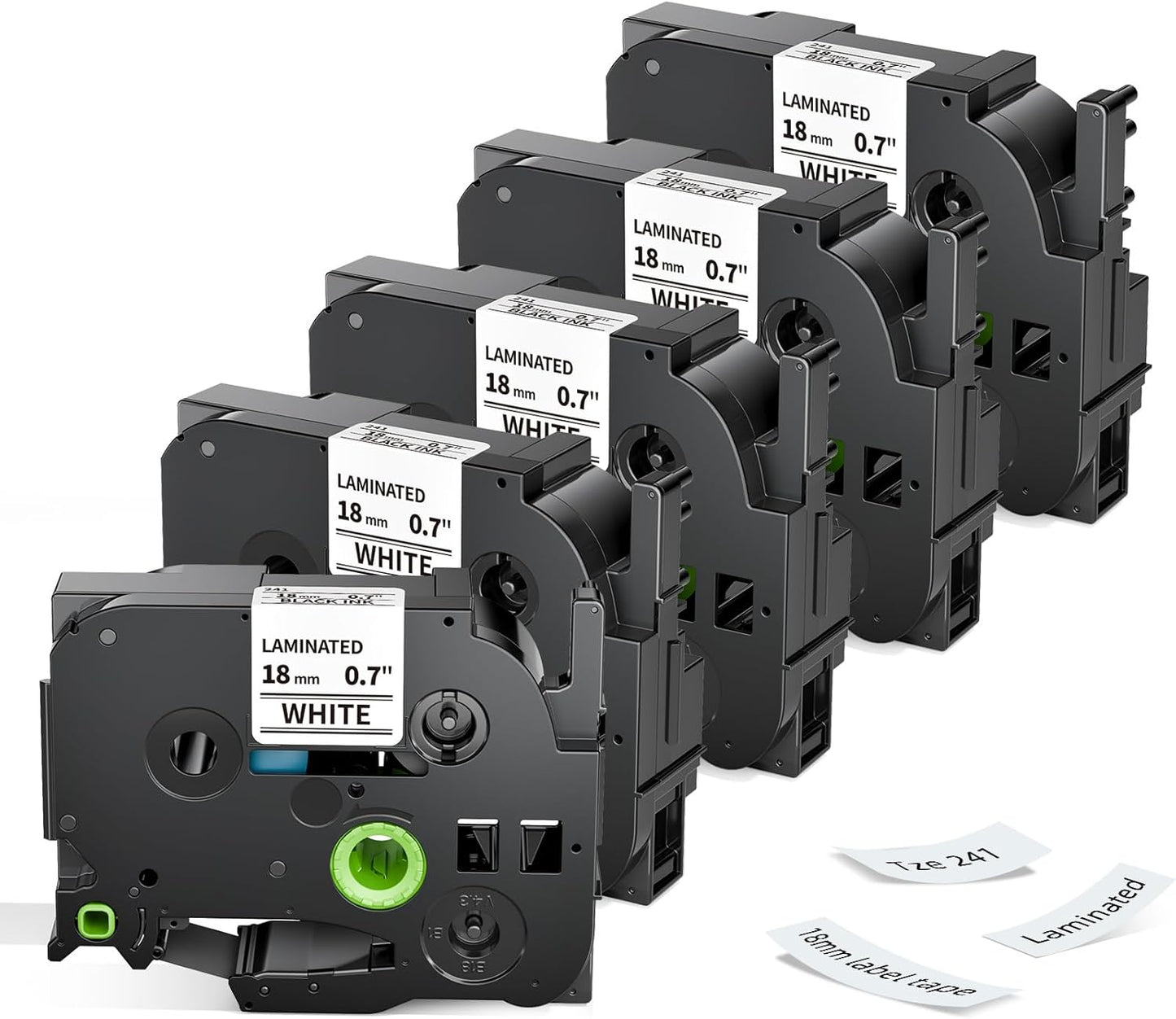 Label KINGDOM Tze-241 18mm Label Maker Tape Compatible with Brother Ptouch Printer PT D400 D410 P710bt P750w