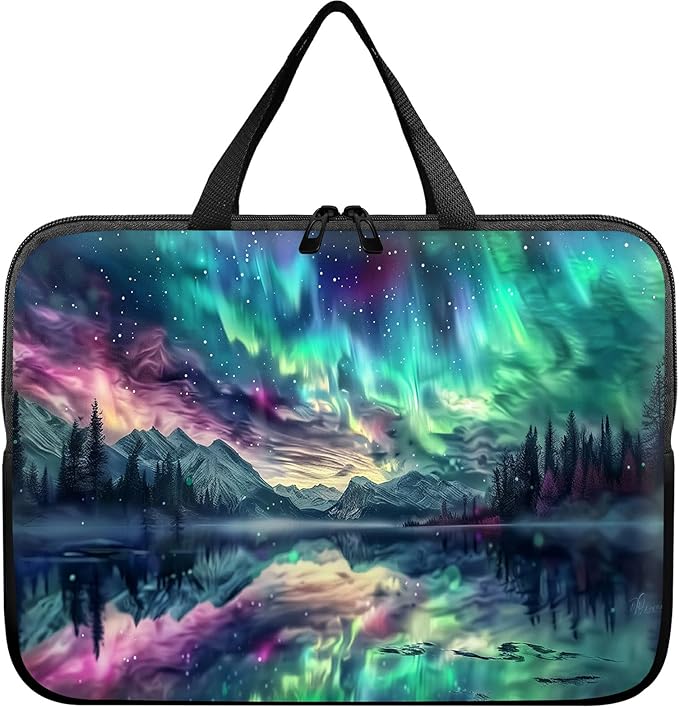 Universal Laptop Sleeve Tablet Case 12 inch, Aurora Landscape Slim Carrying Case Durable Handbag Travel Laptop Bag for Surface Pro 9 8 7/Laptop Go 2 3, MacBook Air 11/12