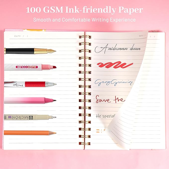 Yoment 3 Pack Spiral Notebook College Ruled A5 Spiral Bound Journal 160 Pages Thick Paper Plastic Hardcover Spiral Notebook 5x7 Wire Bound Notebooks for Note Taking School Office Supplies, 3 Color