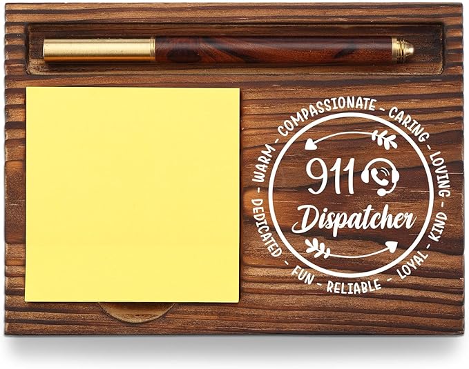 Dispatcher Gift Sticky Note Holder, 911 Dispatch Nurse Gift, Appreciation Thank You Gifts for Emergency Services Dispatch Medical Dispatcher Self-Stick Note Pad Holders Desk Organizer TZP31