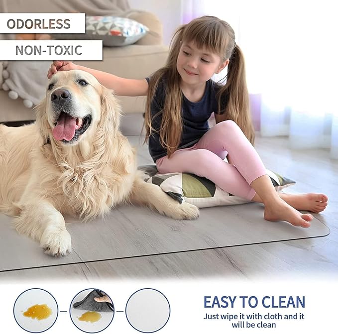 Office Chair Mat for Hard Floors, Desk Chair Floor Mat for Hardwood Floors, Clear Chair Mat for Hard Flooring - 36"" x 48"", Can't be Used on Carpet