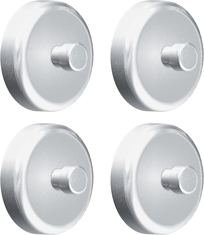 Kantek Mounting Magnets for Glove and Towel Dispensers, White/Silver, 1.5" Diameter, 4/Pack