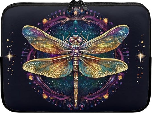 Dragonfly Printed Computer Bags for Laptops for Women, Large Capacity Computer Carrying Cover Laptop Briefcase, 13 Inch Water Resistant Laptop Case Portable Computer Case Bag
