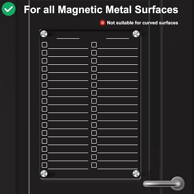 Acrylic Magnetic Dry Erase Board for Fridge, 12"X8" Clear Magnetic to Do List White Board, Acrylic Dry Erase to Do List for Refrigerator, Magnet Whiteboard 5 Markers 2 Pcs