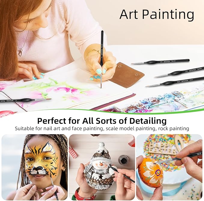 Detail Paint Brushes Set,15pcs Miniature Paint Brushes for Fine Detailing, Art Painting, Micro Detail Paint Brush for Acrylics,Oils, Watercolors,Paint by Number,Models,Face, Nail,Craft,Figurine,40k
